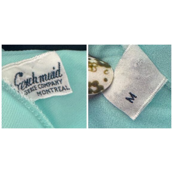 Vintage 1960s peignoir, Robin Egg blue robe, wide lace details, 3/4 sleeves - Picture 10 of 10